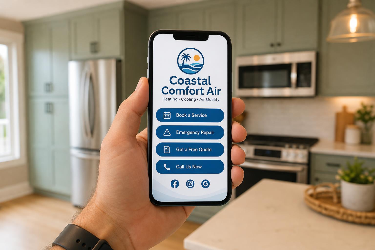 Customer engaging with a digital brand experience in a luxury kitchen
